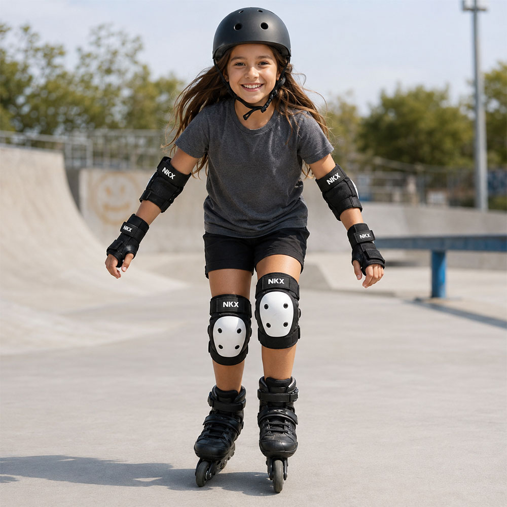 NKX 3-Pakke Pro Beskyttelsesutstyr - Knepads, Albuepads og Håndleddsbeskyttere
