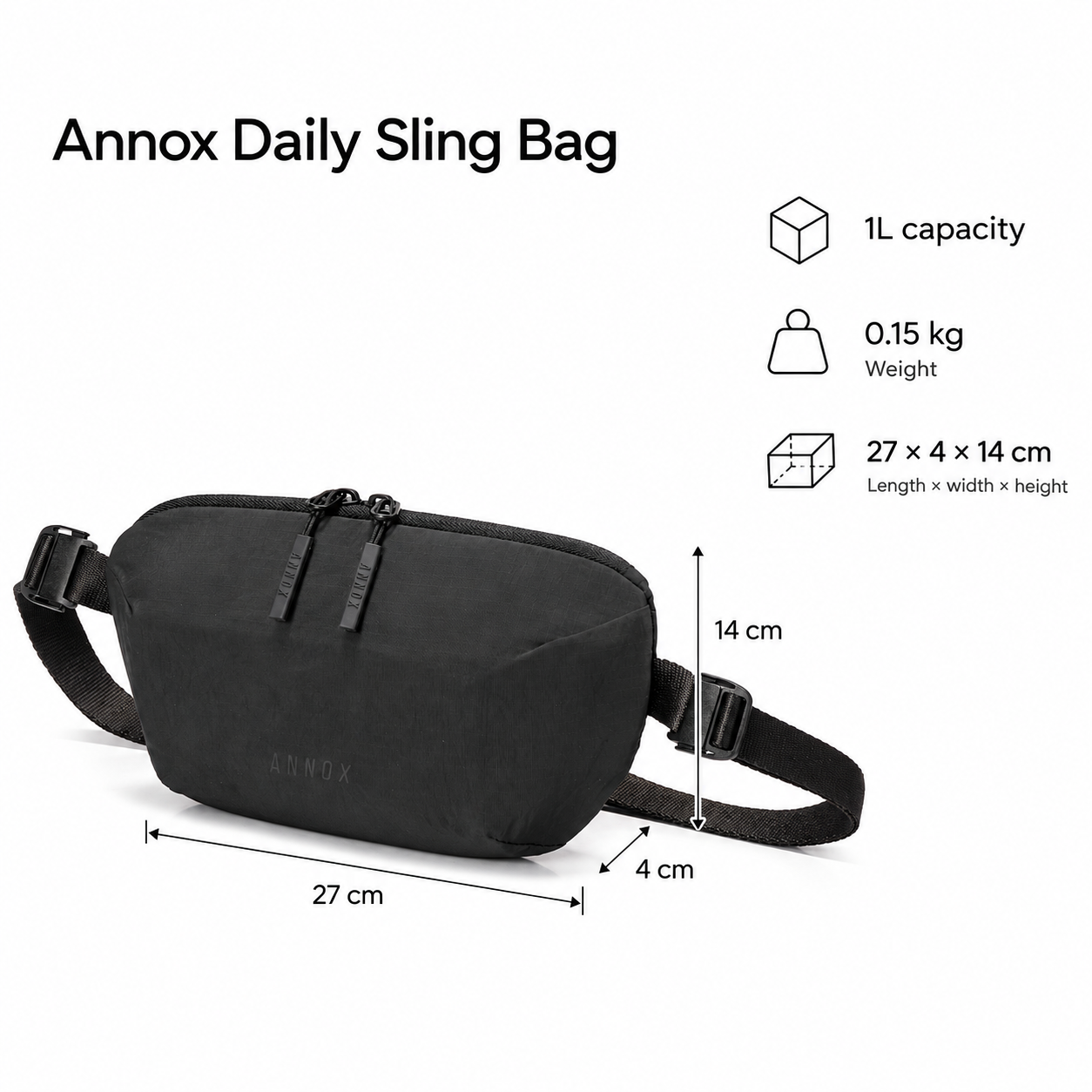 Annox Daily Skulderveske 1 L