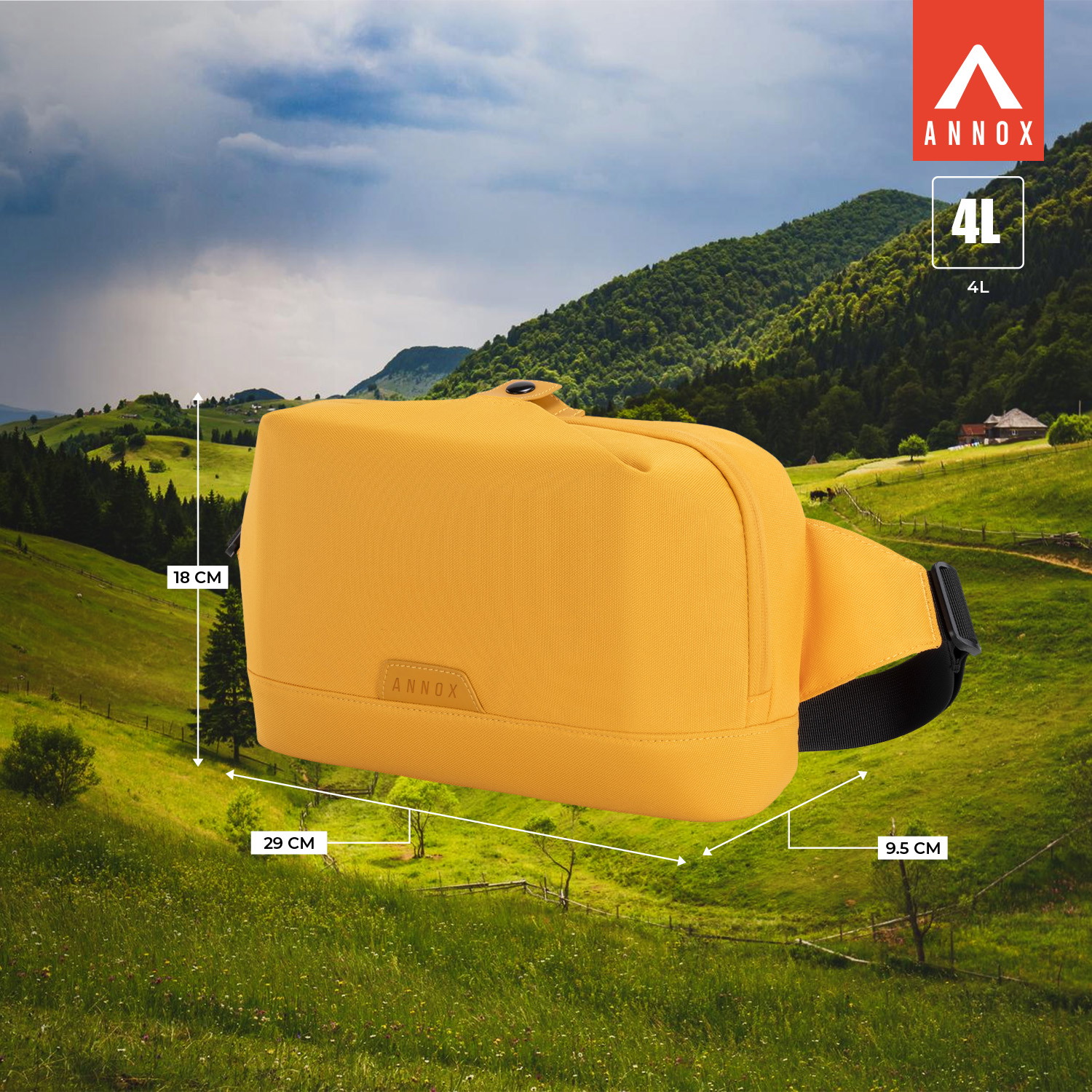 Annox Ecosmart Sling Bag – Vannavvisende veske i resirkulert materiale for sparkesykkel, skateboard og rulleskøyter