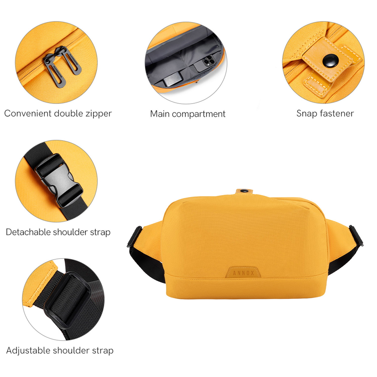 Annox Ecosmart Sling Bag – Vannavvisende veske i resirkulert materiale for sparkesykkel, skateboard og rulleskøyter