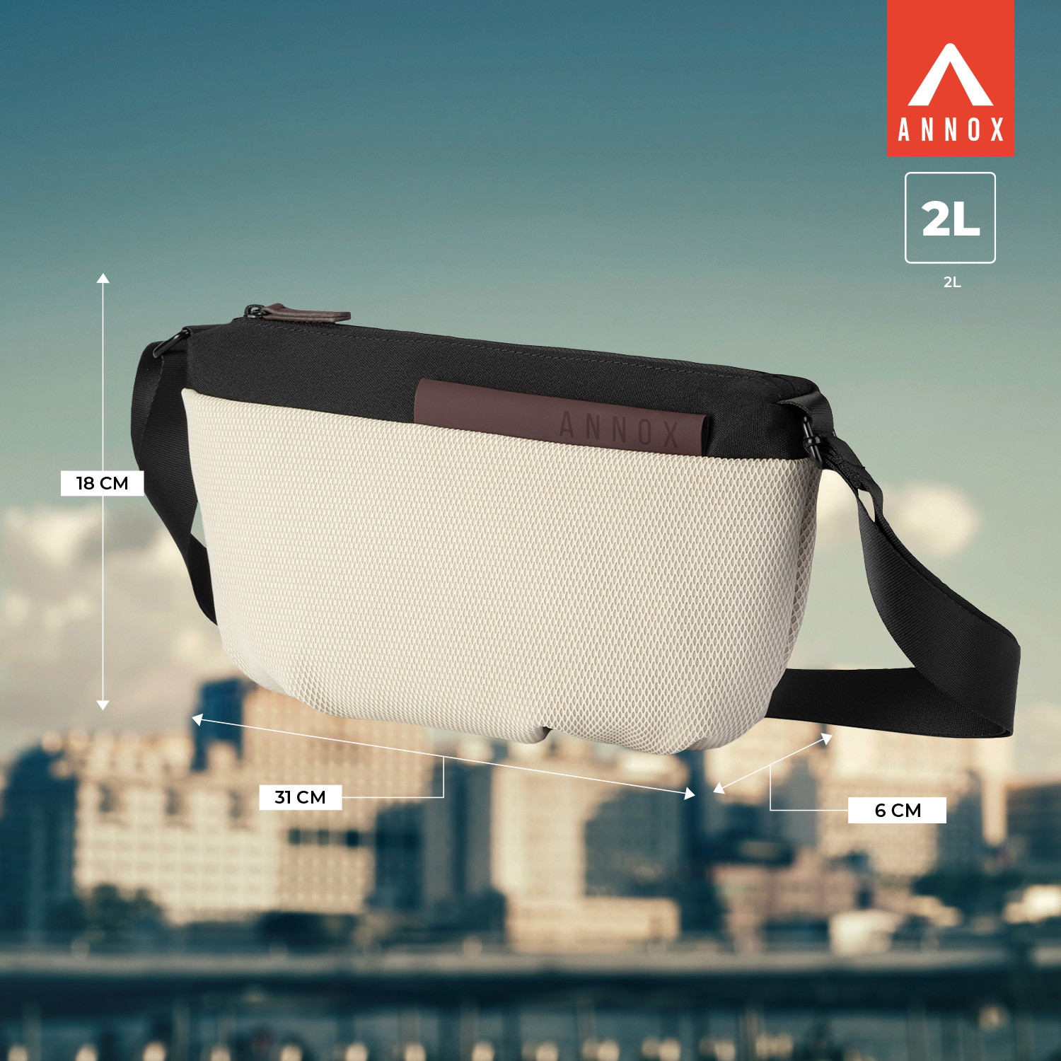 Annox On-The-Go Sling Bag – Vannavvisende bag til Skate & Sparkesykkel