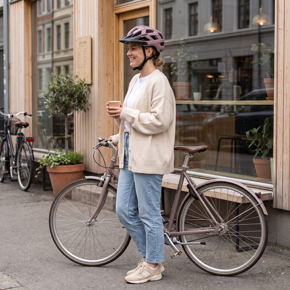 NKX City LED Sykkelhjelm med innebygget lys