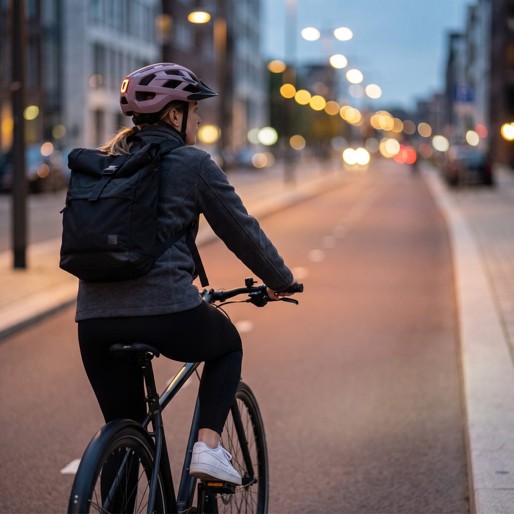 NKX City LED Sykkelhjelm med innebygget lys