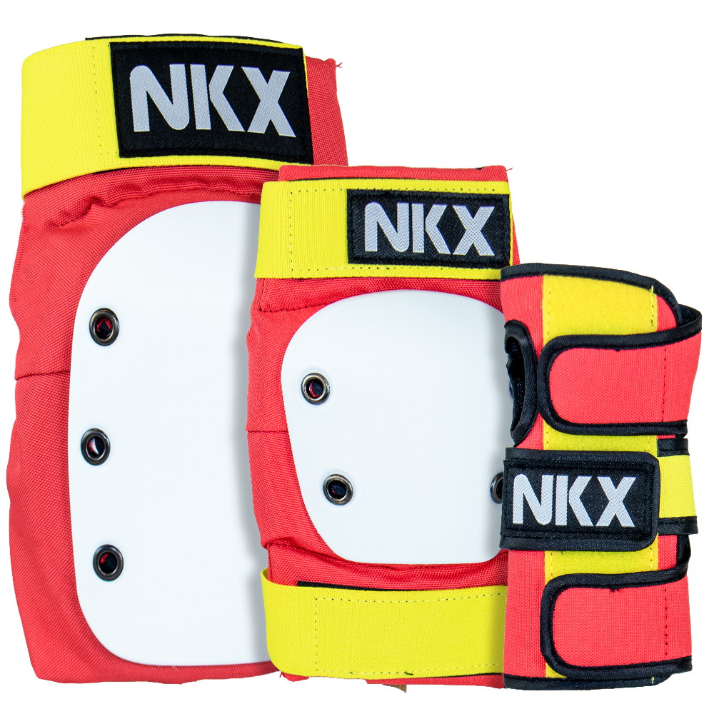 NKX 3-Pakke Pro Beskyttelsesutstyr - Knepads, Albuepads og Håndleddsbeskyttere