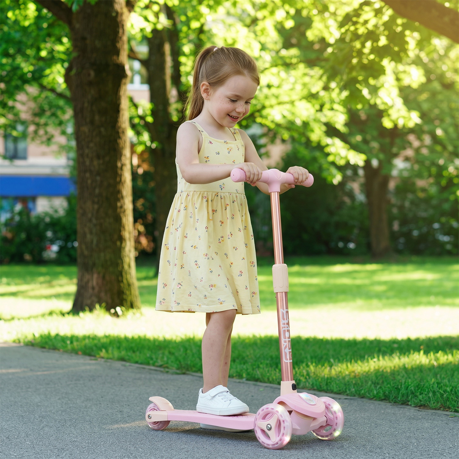 Story Mini Friends LED deluxe 3-hjuls barnescooter