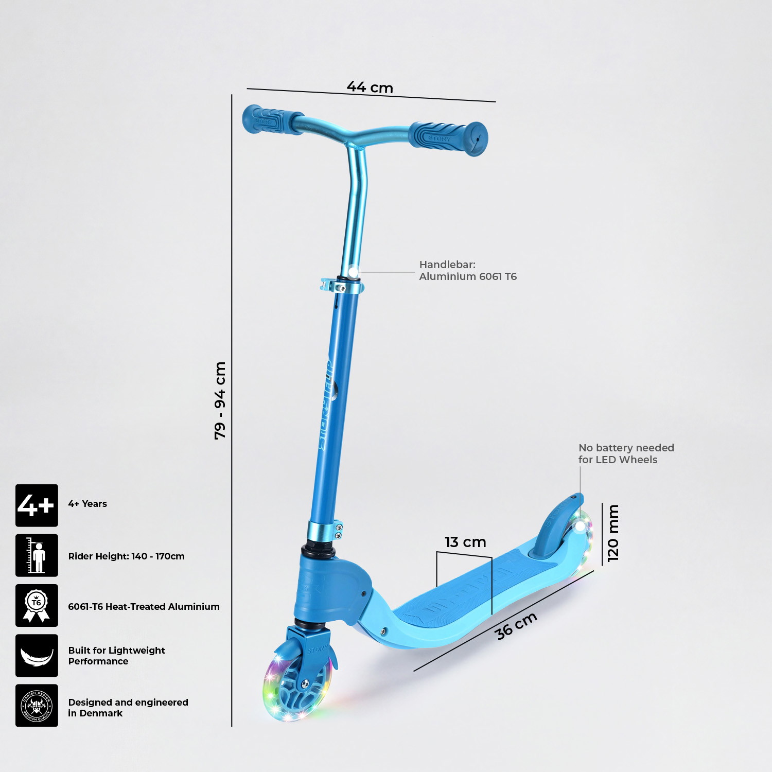 Story Flip Sammenleggbar LED Sparkesykkel