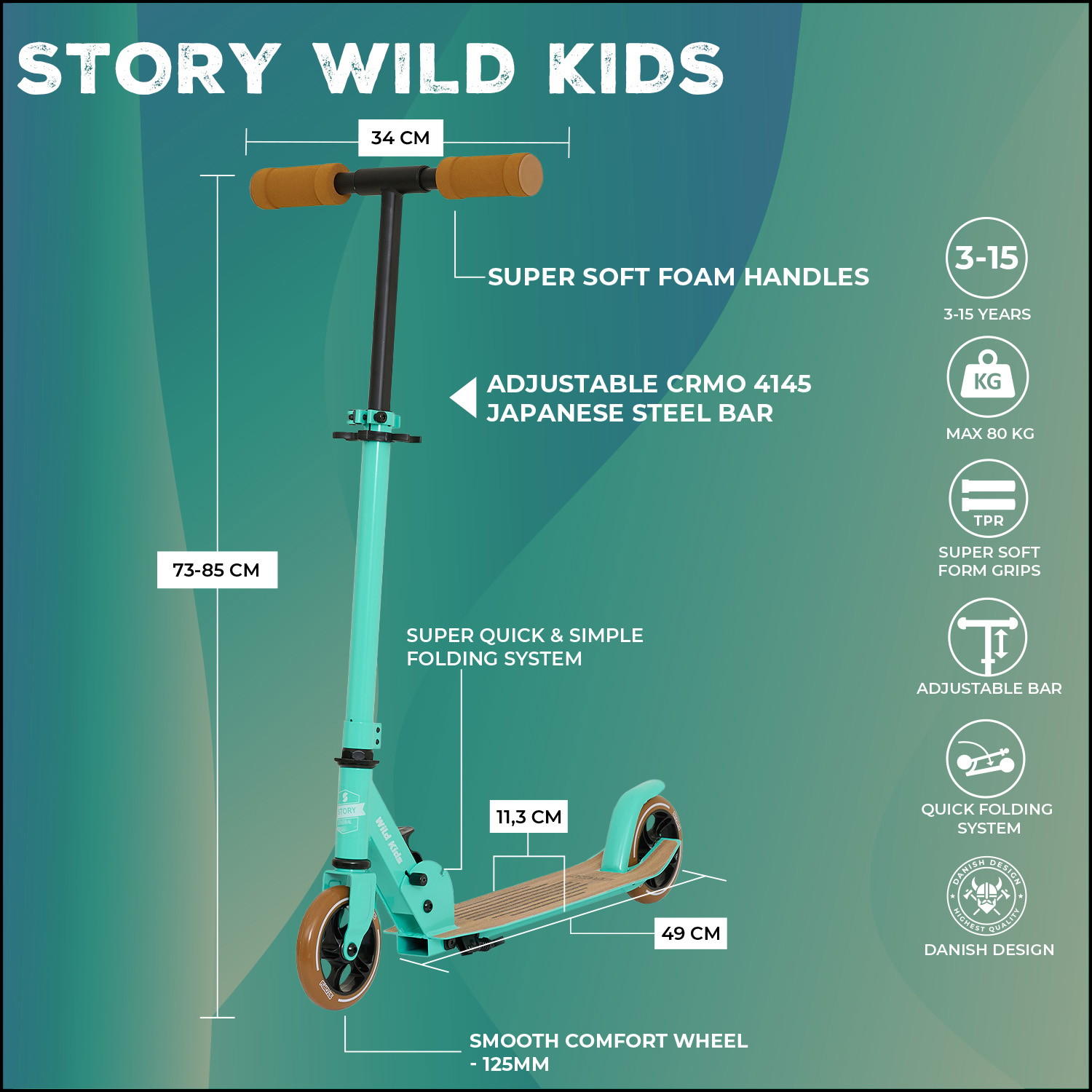 Story Wild Kids Sammenleggbar Sparkesykkel