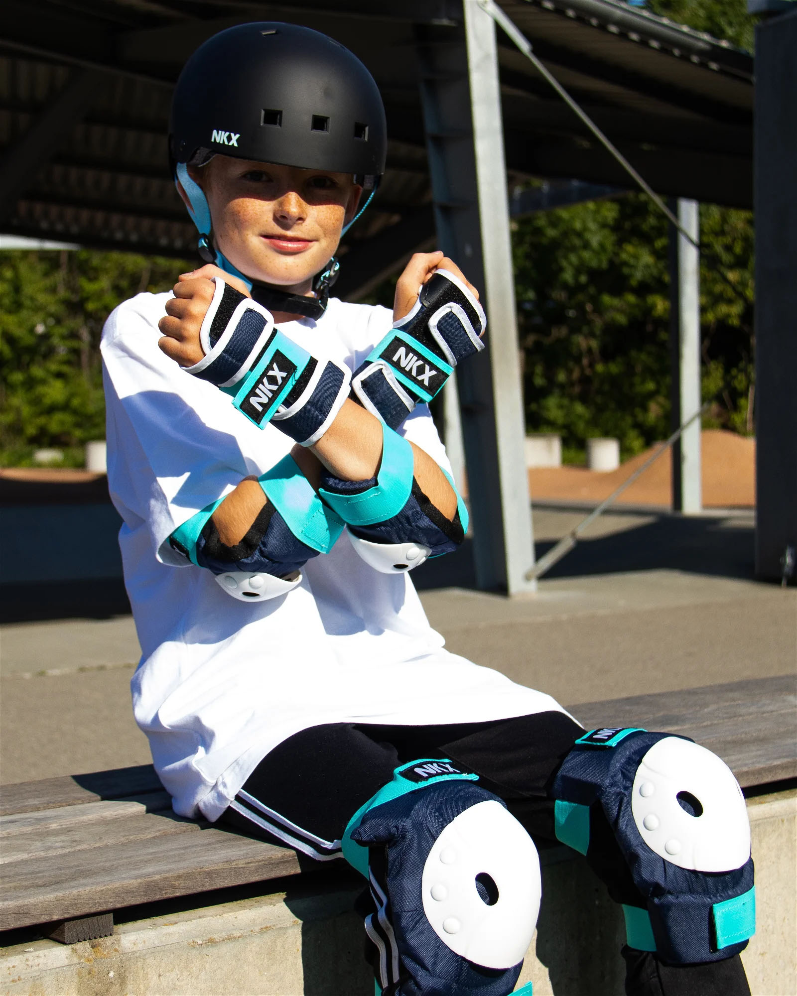 NKX 3-Pakke Pro Barn Beskyttelsesutstyr - Knepads, Albuepads og Håndleddsbeskyttere