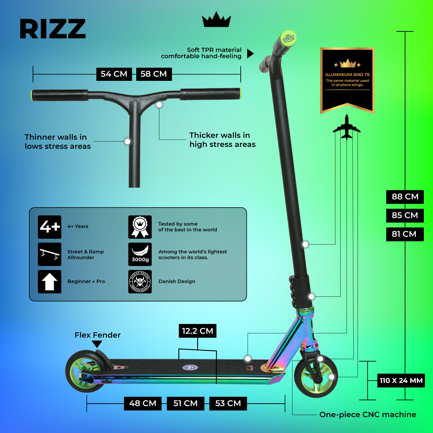 NKD RIZZ Trikse Sparkesykkel