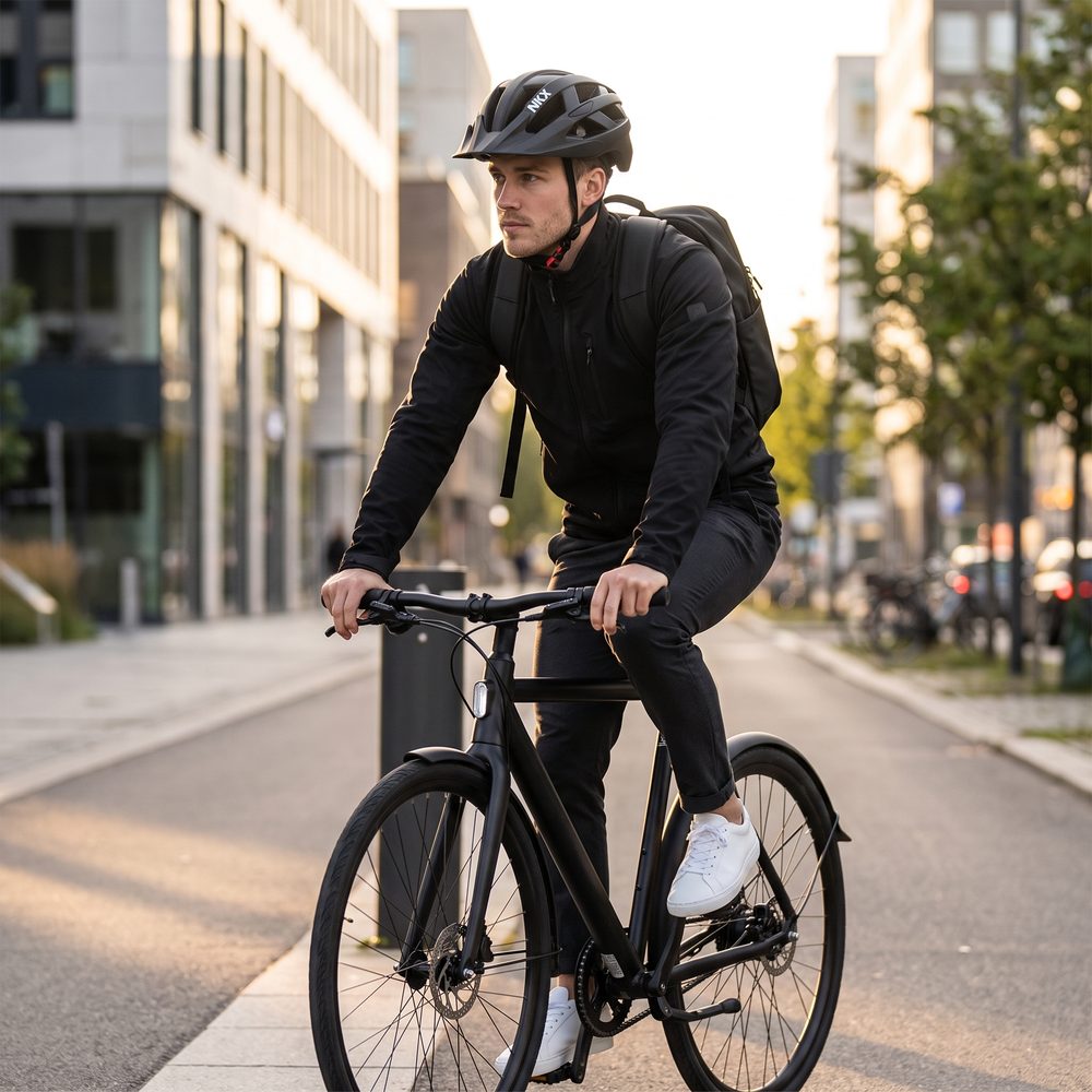 NKX City LED Sykkelhjelm med innebygget lys