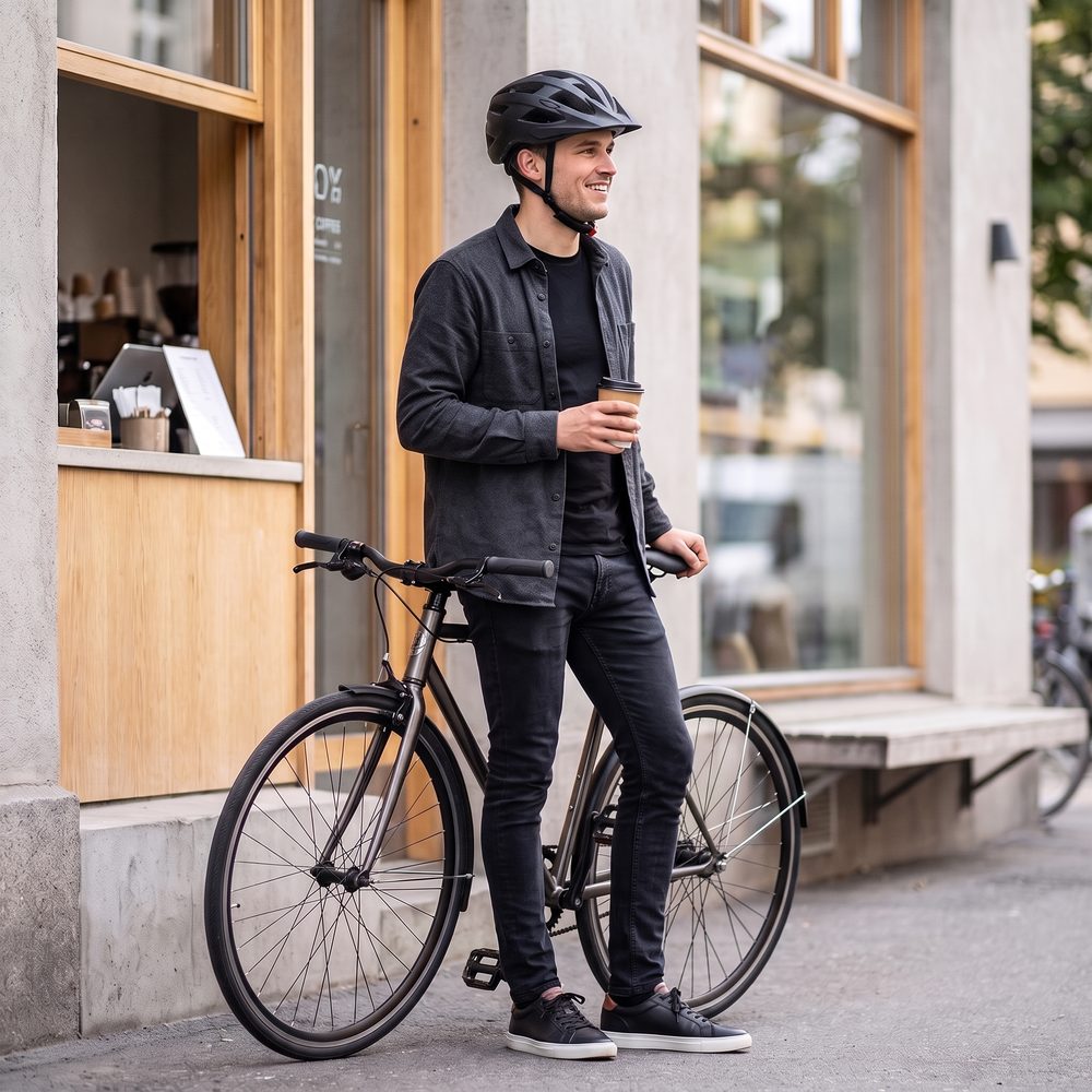 NKX City LED Sykkelhjelm med innebygget lys