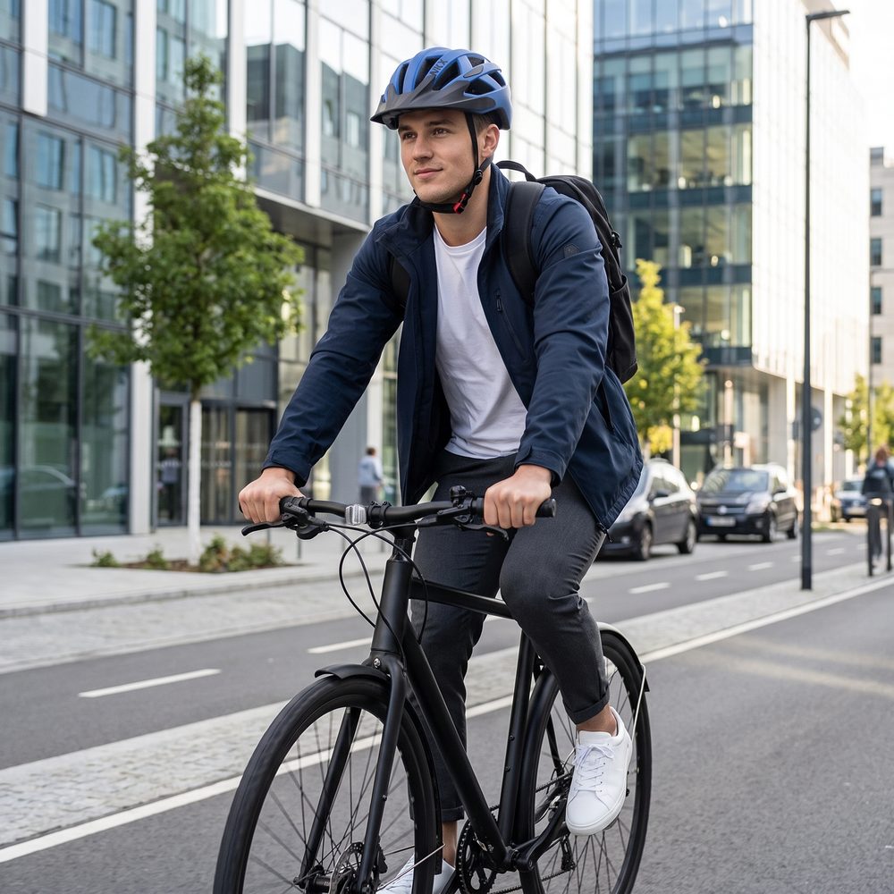 NKX City LED Sykkelhjelm med innebygget lys