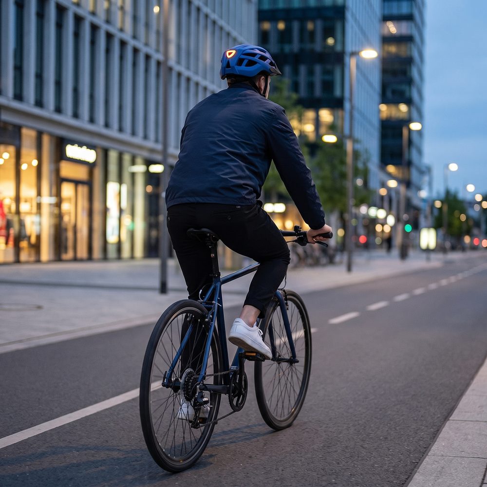 NKX City LED Sykkelhjelm med innebygget lys