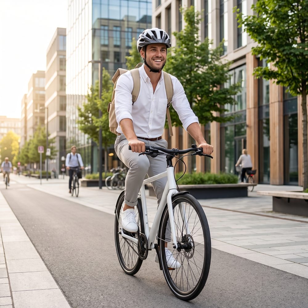 NKX City LED Sykkelhjelm med innebygget lys