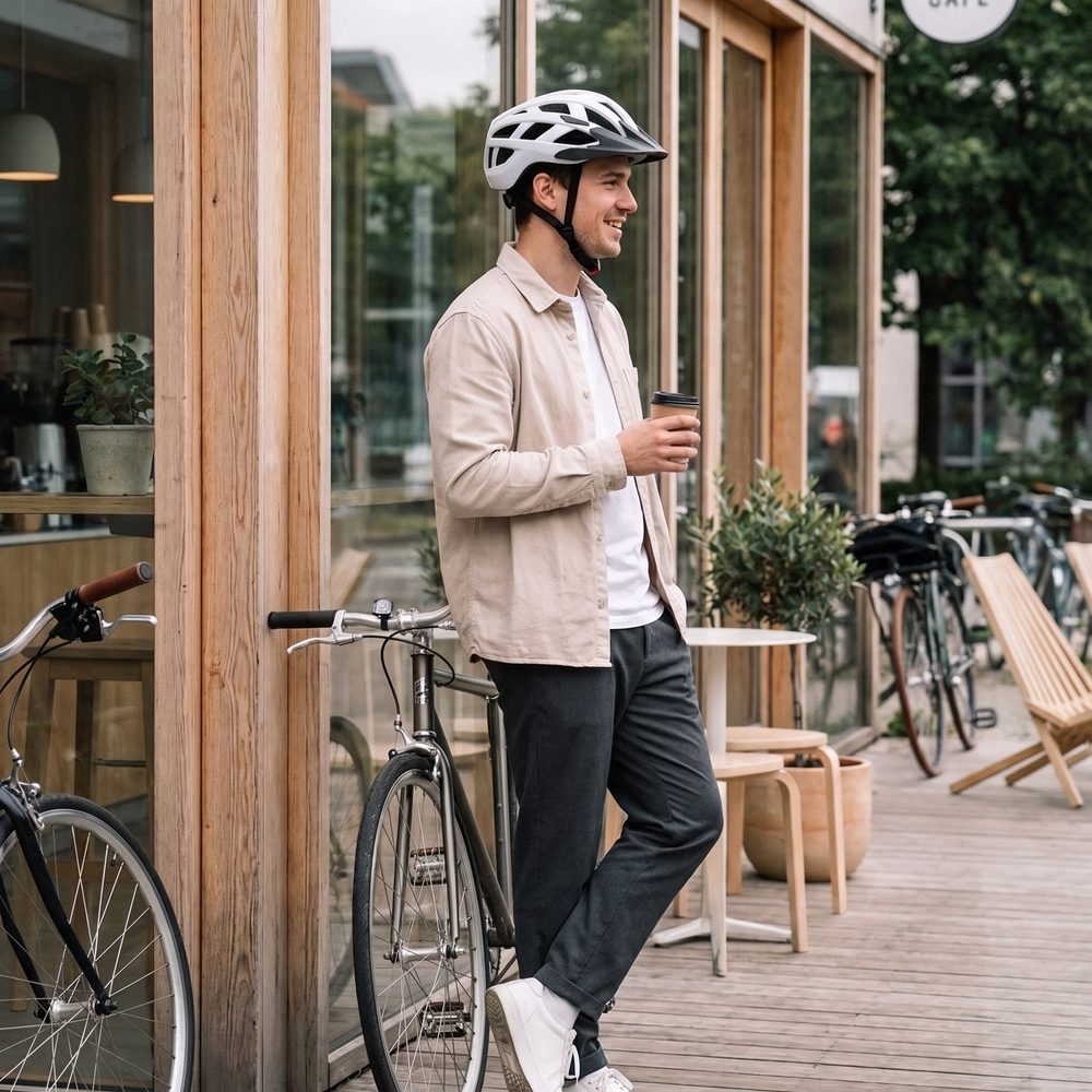 NKX City LED Sykkelhjelm med innebygget lys