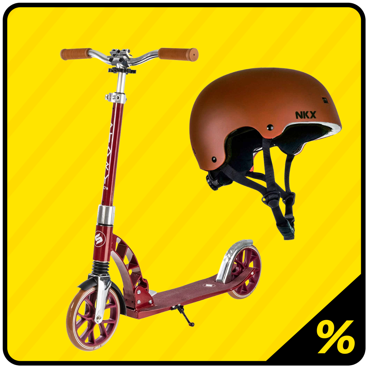 10% Ekstra Rabatt - Sparkesykkel & Hjelm Pakke - Barn 5 - 12 År