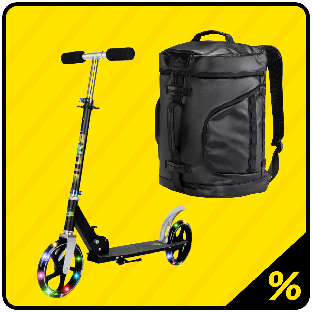 10% Ekstra Rabatt - Sparkesykkel & Veske Pakke - 7–18 år