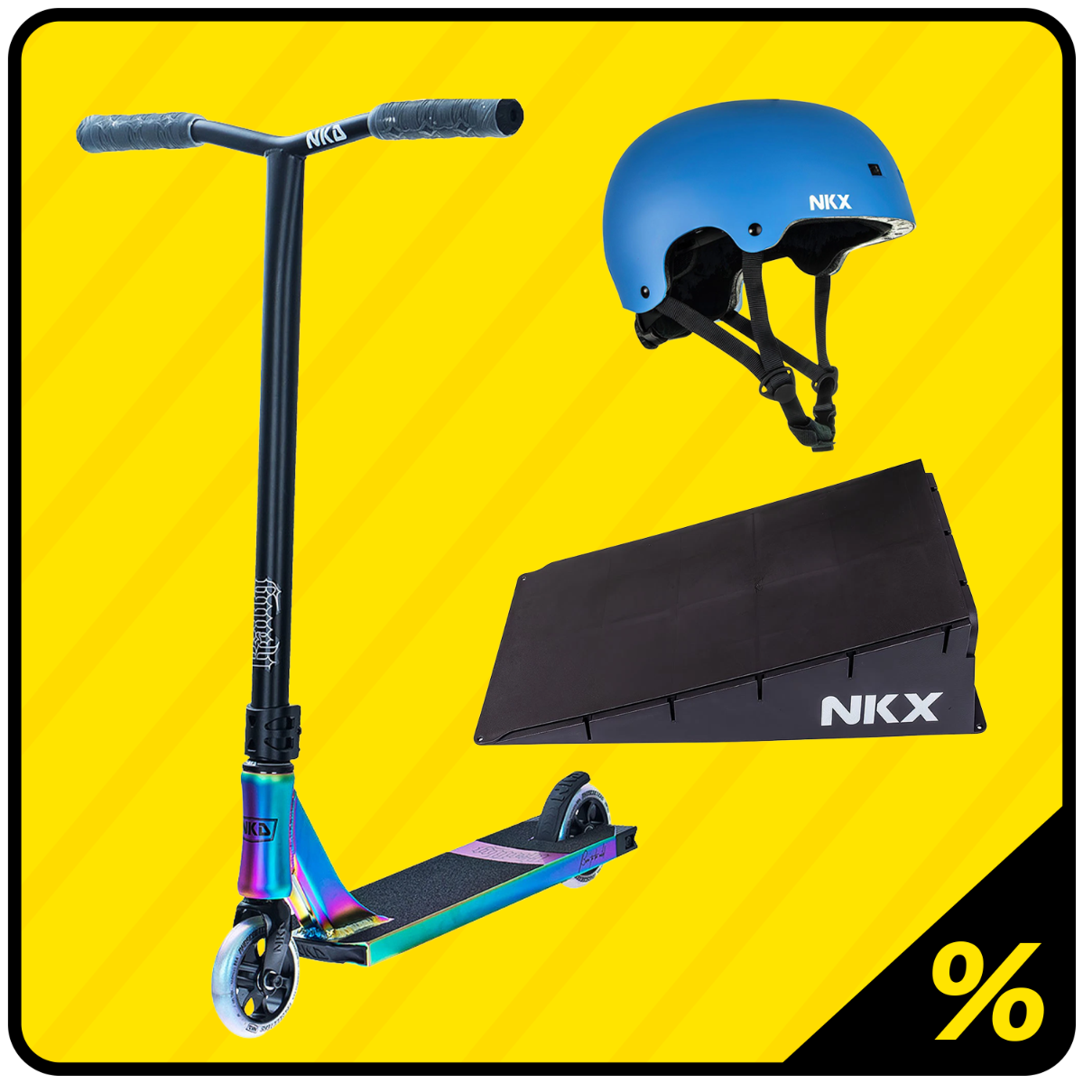 10% Ekstra Rabatt – Triks Sparkesykkel, Rampe & Hjelm Pakke – Nybegynner 5–10 år