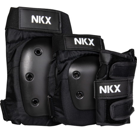 NKX 3-Pakke Pro Beskyttelsesutstyr - Knepads, Albuepads og Håndleddsbeskyttere