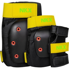 NKX 3-Pakke Pro Beskyttelsesutstyr - Knepads, Albuepads og Håndleddsbeskyttere