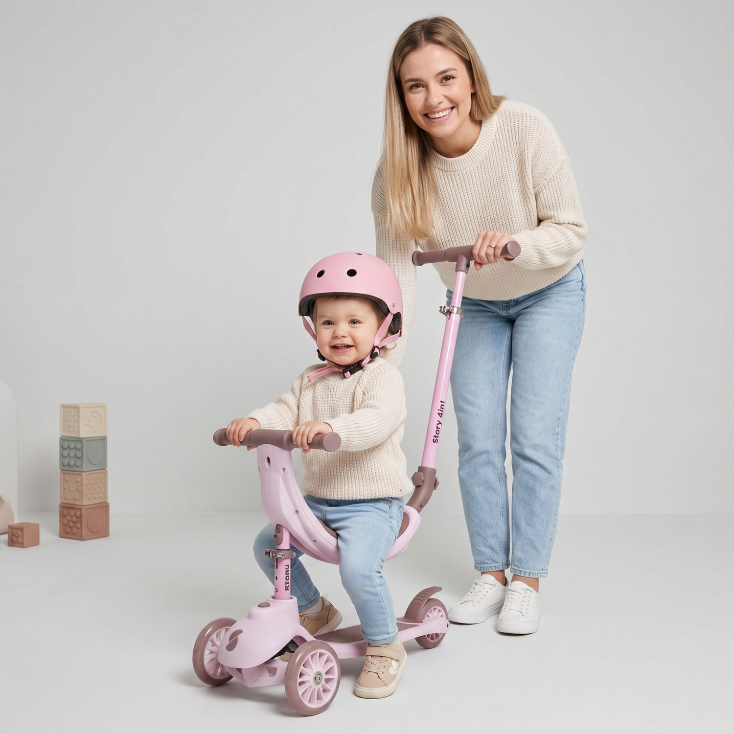Story 4IN1 LED Trehjuls Sparkesykkel for Barn