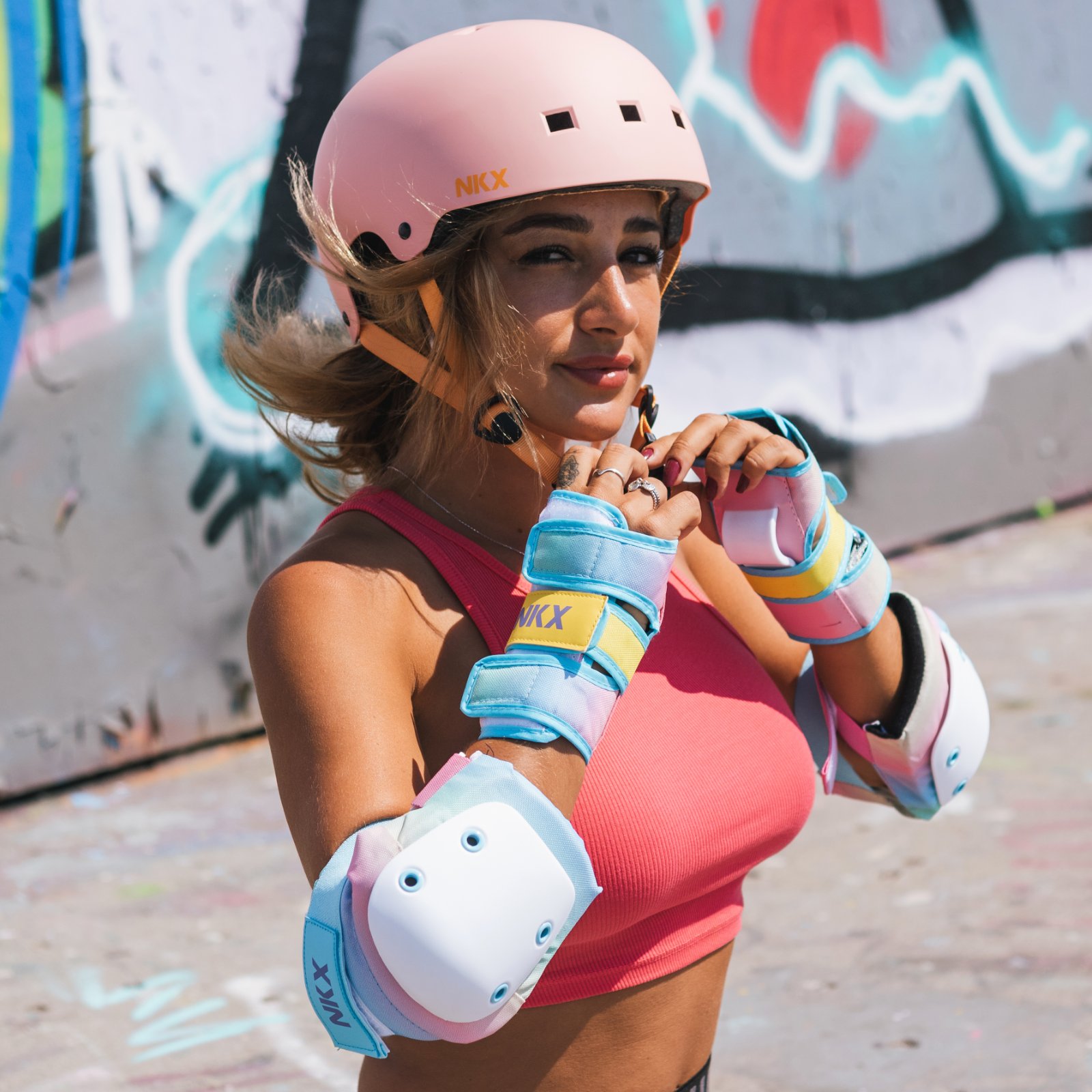 NKX 3-Pakke Pro Beskyttelsesutstyr - Knepads, Albuepads og Håndleddsbeskyttere