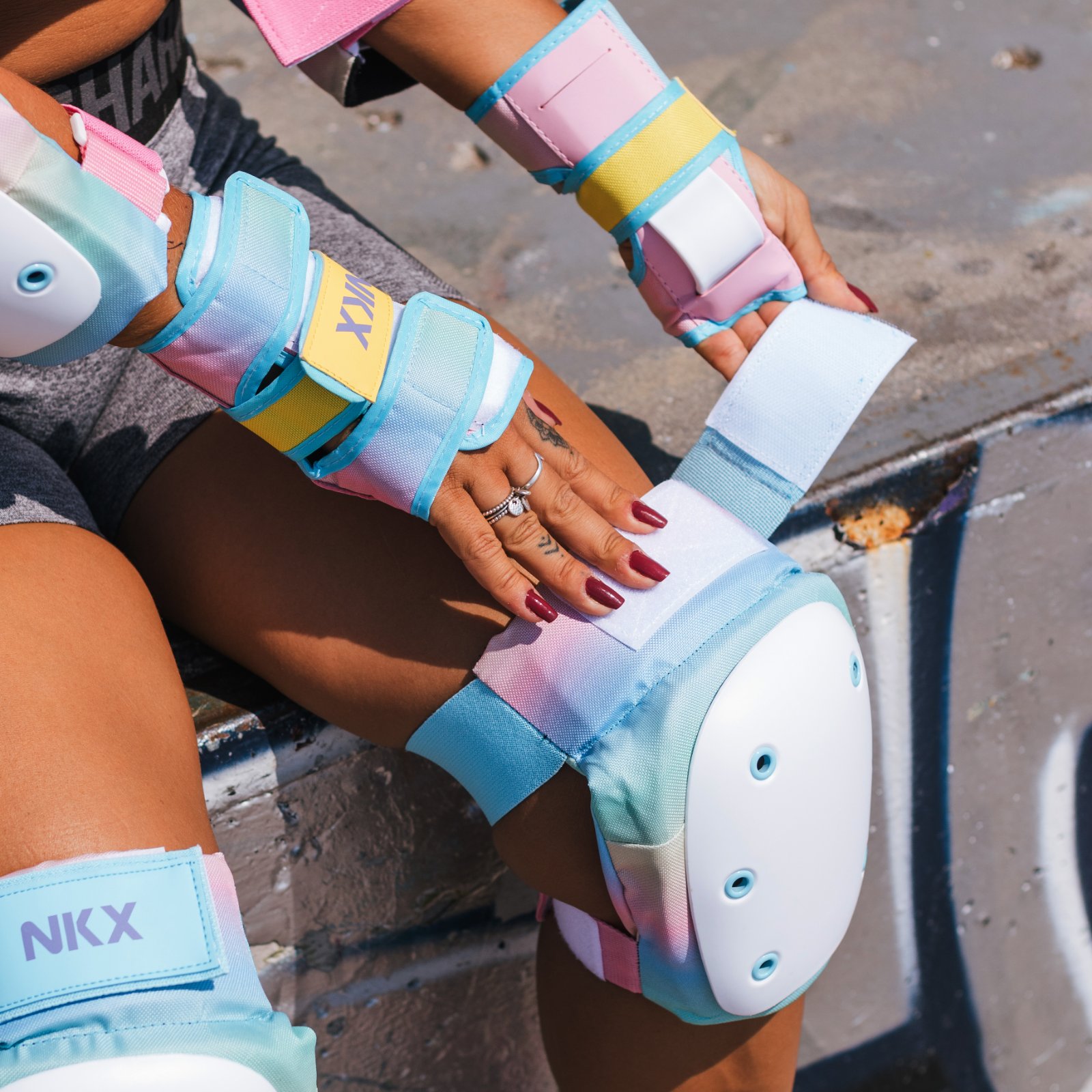 NKX 3-Pakke Pro Beskyttelsesutstyr - Knepads, Albuepads og Håndleddsbeskyttere