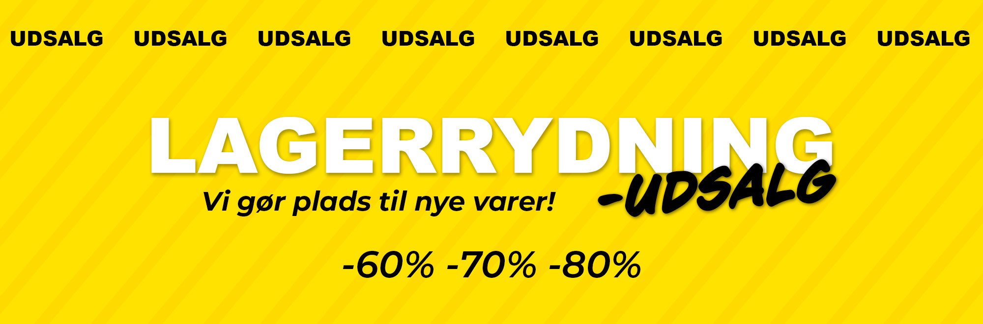 Lagersalg &ndash; vi lager plass til nye varer. Spar opptil 80%